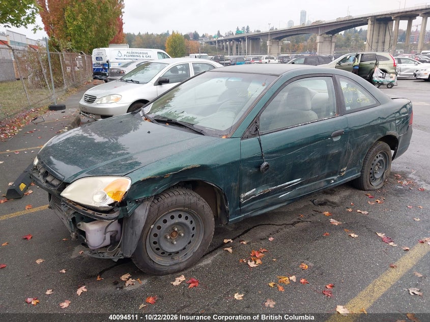 2001 Honda Civic, Left Side, IAAI, VIN 1HGEM215X1L007605 — photo 2