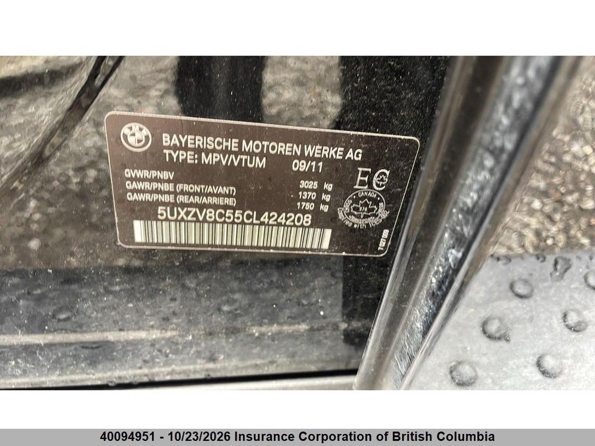 Vin: 5uxzv8c55cl424208, lot: 30115471, bmw x5 20122