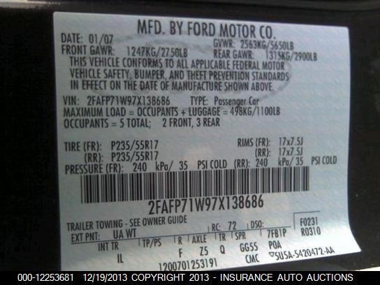 2007 Ford Crown Victoria Police/Police Interceptor VIN: 4T1B11HK8KU800652 Lot: 12171651