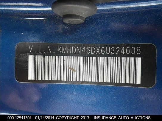 2006 Hyundai Elantra Limited/Gls VIN: KMHDN46DX6U324638 Lot: 12541301