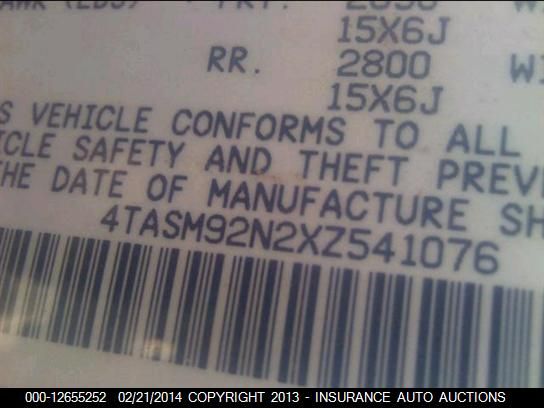 4TASM92N2XZ541076 1999 Toyota Tacoma Xtracab Prerunner