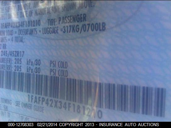 2004 Ford Mustang Gt VIN: 1FAFP42X34F181210 Lot: 12708303