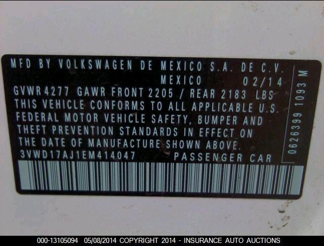 3VWD17AJ1EM414047