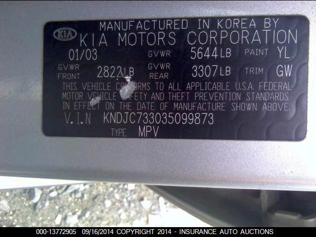 KNDJC733035099873 2003 Kia Sorento Lx/Ex