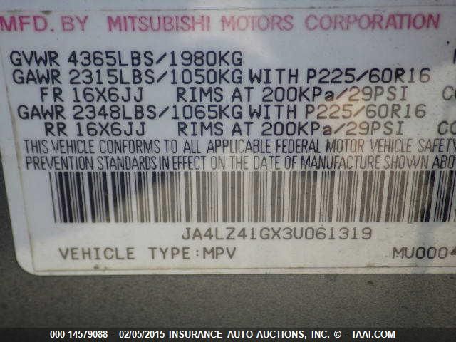 2003 Mitsubishi Outlander Xls VIN: JA4LZ41GX3U061319 Lot: 14579088