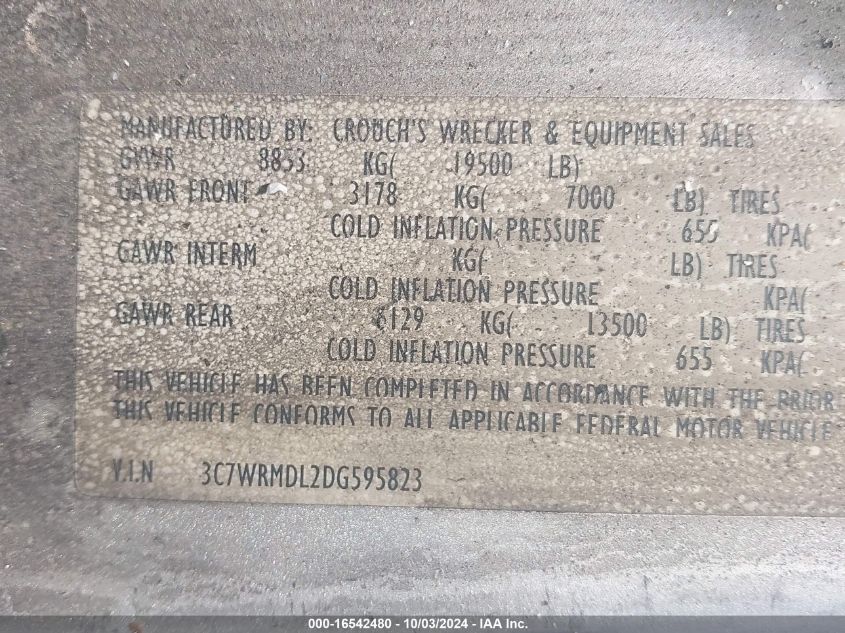 3C7WRMDL2DG595823 2013 Ram 5500 Chassis Tradesman/Slt