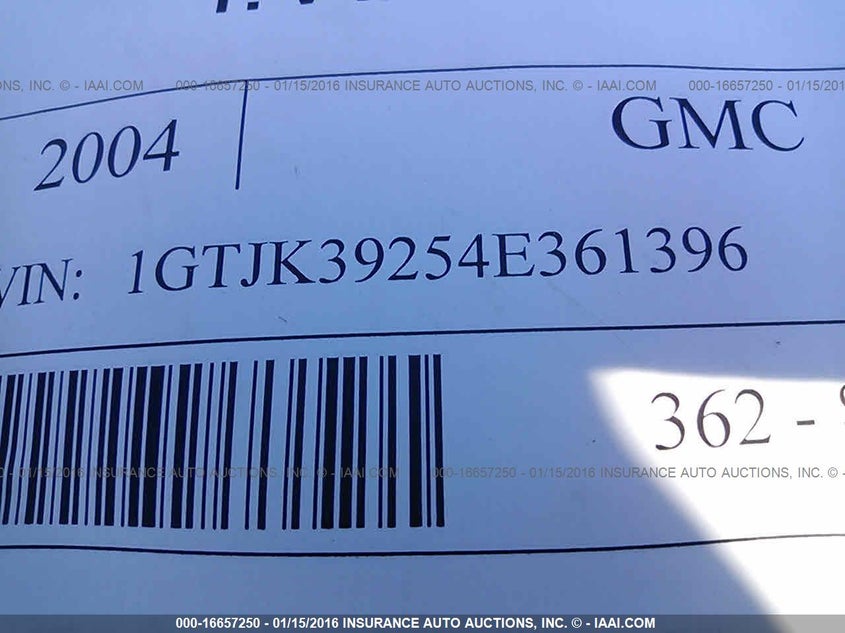 2004 GMC Sierra 3500 Slt VIN: 1GTJK39254E361396 Lot: 16657250