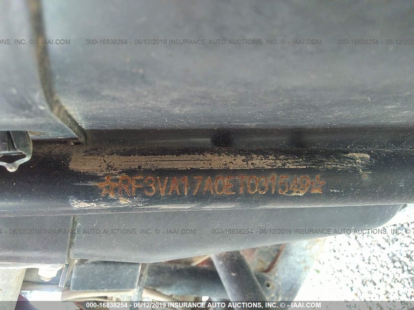 2014 Polaris Rzr VIN: RF3VA17A0ET031549 Lot: 16838254