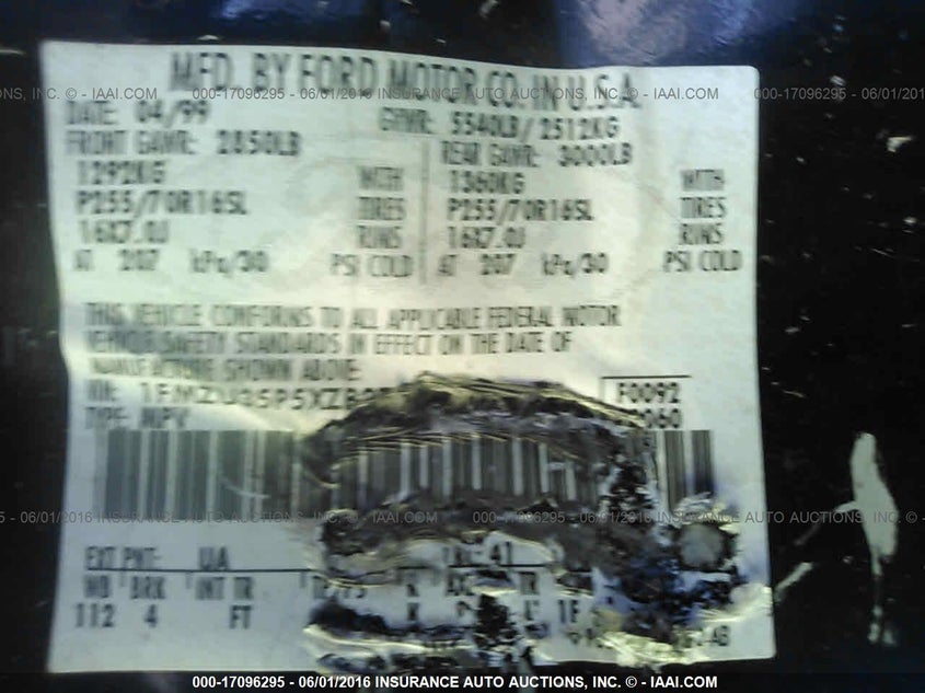 1999 Ford Explorer VIN: 1FMZU35P5XZB27430 Lot: 17096295