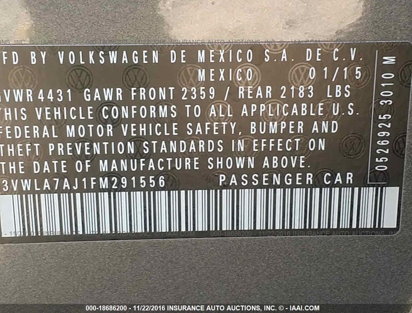 3VWLA7AJ1FM291556