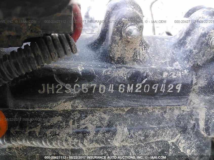 2006 Honda Cbr1000 Rr VIN: JH2SC57046M209429 Lot: 20427112