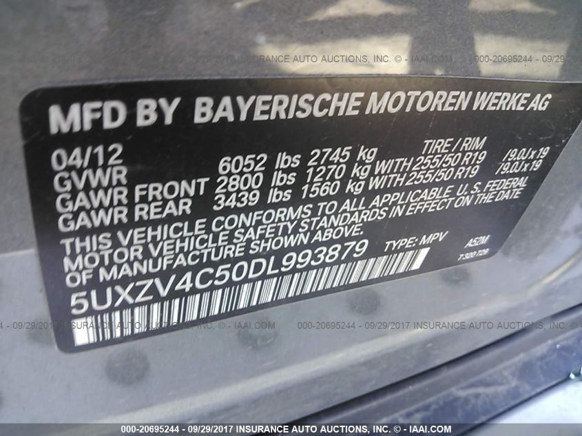 5UXZV4C50DL993879 2013 BMW X5 xDrive35I/xDrive35I Premium/xDrive35I Sport Activity