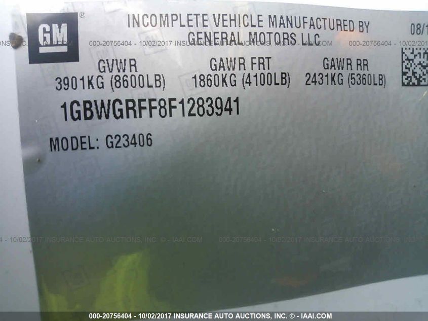 2015 Chevrolet Express G2500 Lt VIN: 1GBWGRFF8F1283941 Lot: 20756404