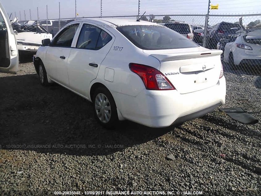 2017 Nissan Versa 1.6 S+ VIN: 3N1CN7AP2HL837790 Lot: 20835048