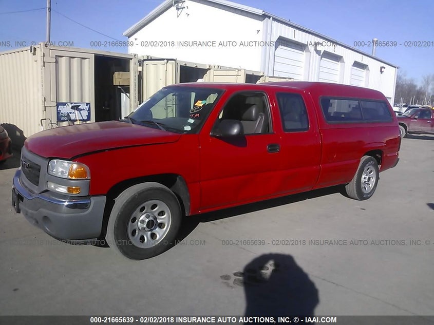 2005 GMC New Sierra C1500 red pickup gasoline 1GTEC19T75E267081 photo #3