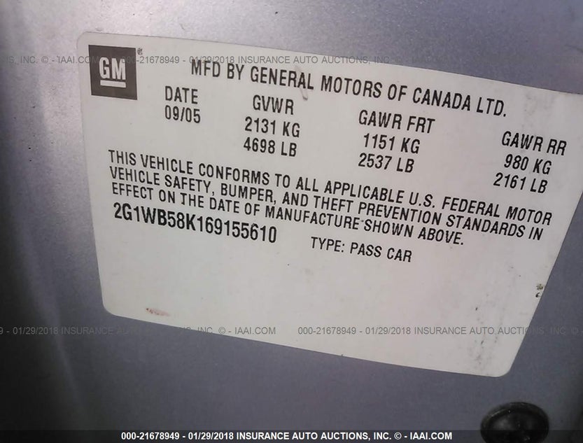2G1WB58K169155610