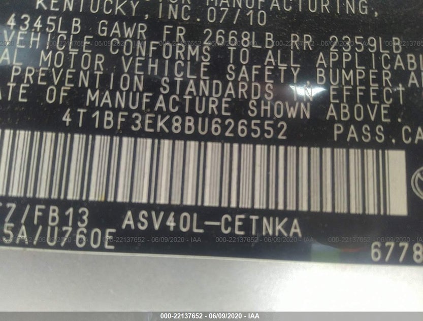 4T1BF3EK8BU626552