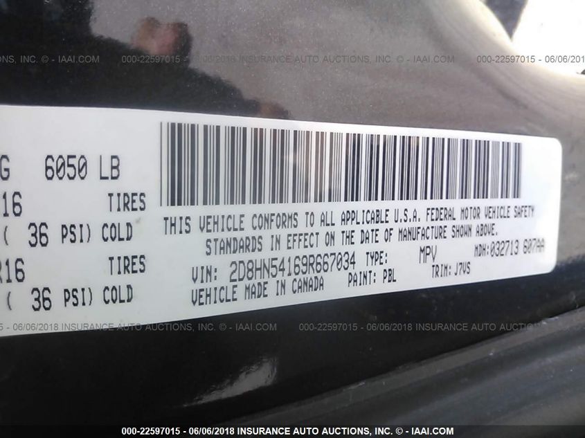 2009 Dodge Grand Caravan VIN: 2D8HN54169R667034 Lot: 22597015