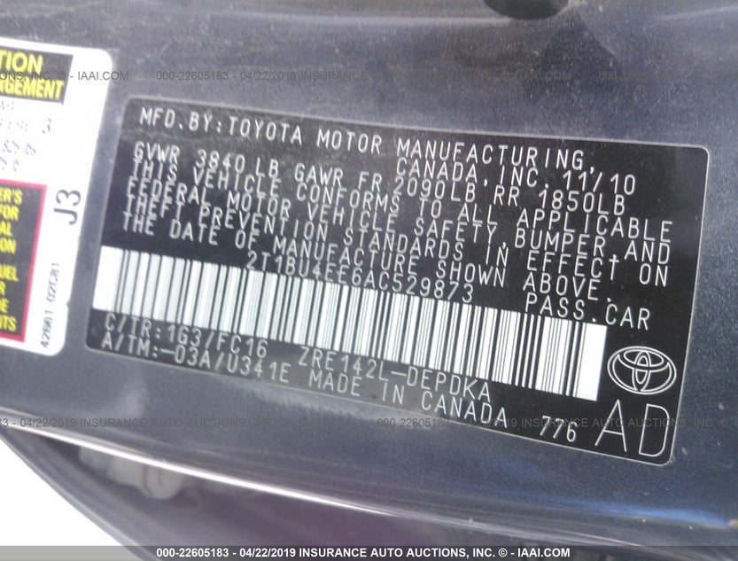 2T1BU4EE6AC529873