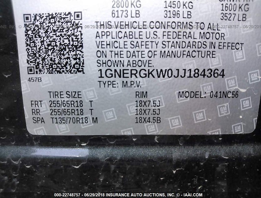 1GNERGKW0JJ184364