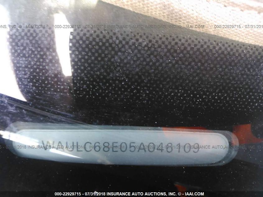 2005 Audi A4 1.8T VIN: WAULC68E05A046109 Lot: 22929715