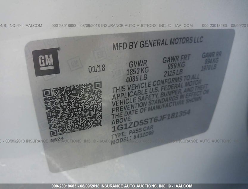 1G1ZD5ST6JF181354
