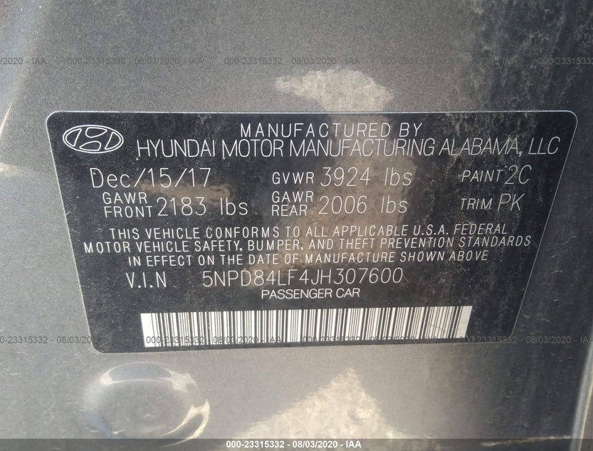 5NPD84LF4JH307600