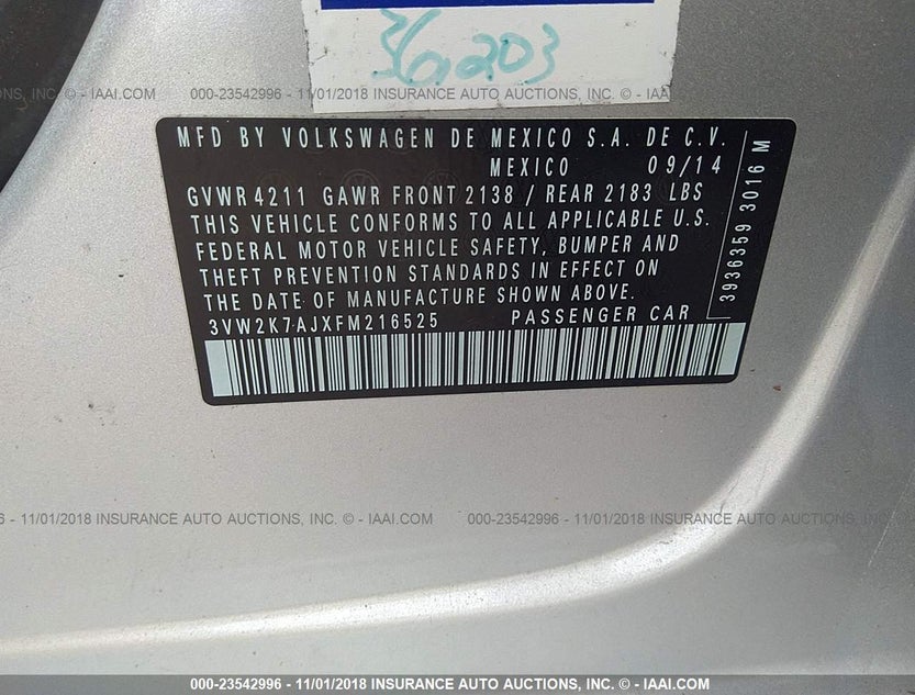 3VW2K7AJXFM216525