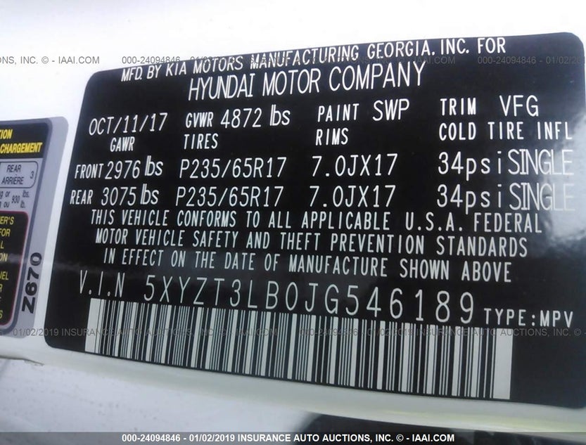 5XYZT3LB0JG546189