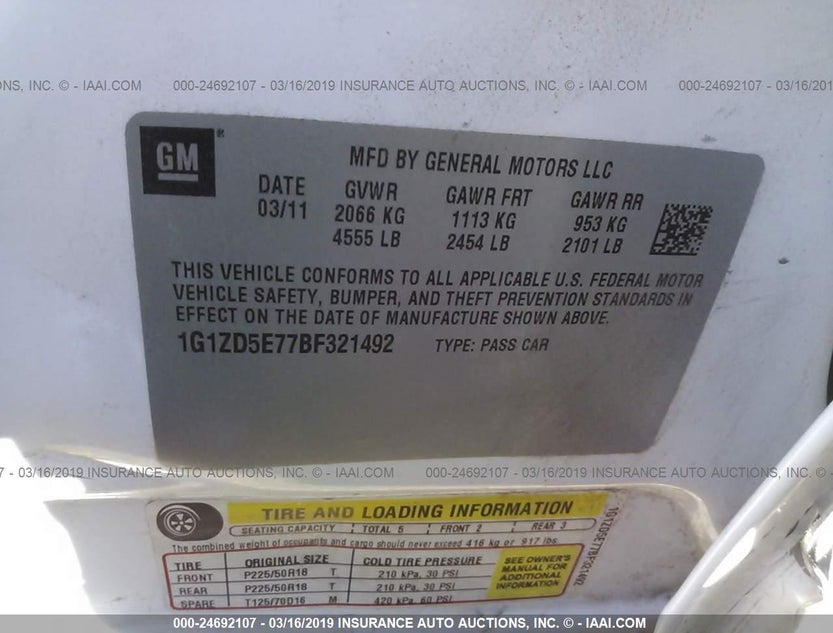 1G1ZD5E77BF321492