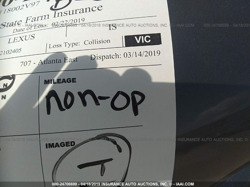 2012 Lexus Is 250 VIN: JTHBF5C27C2102405 Lot: 24706699