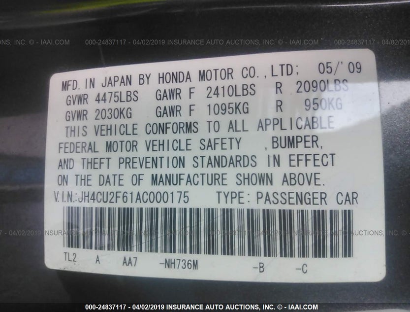 JH4CU2F61AC000175