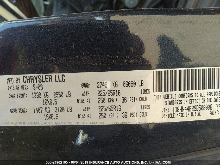 2009 Dodge Grand Caravan Se VIN: 1D8HN44E29B508006 Lot: 24902165