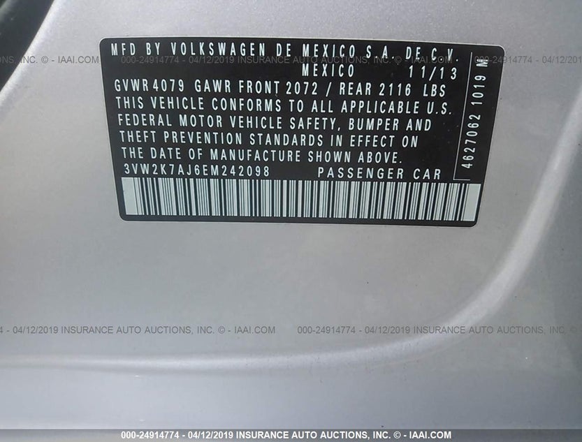 3VW2K7AJ6EM242098