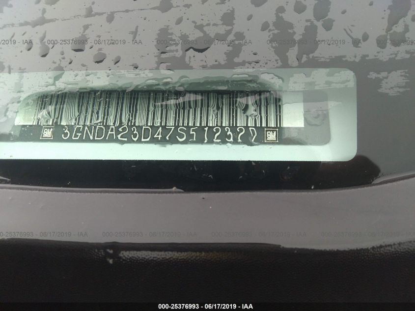 2007 Chevrolet Hhr Lt VIN: 3GNDA23D47S512329 Lot: 25376993