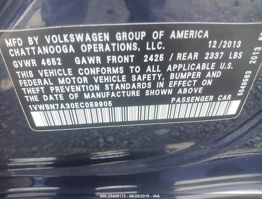 1VWBN7A30EC059905