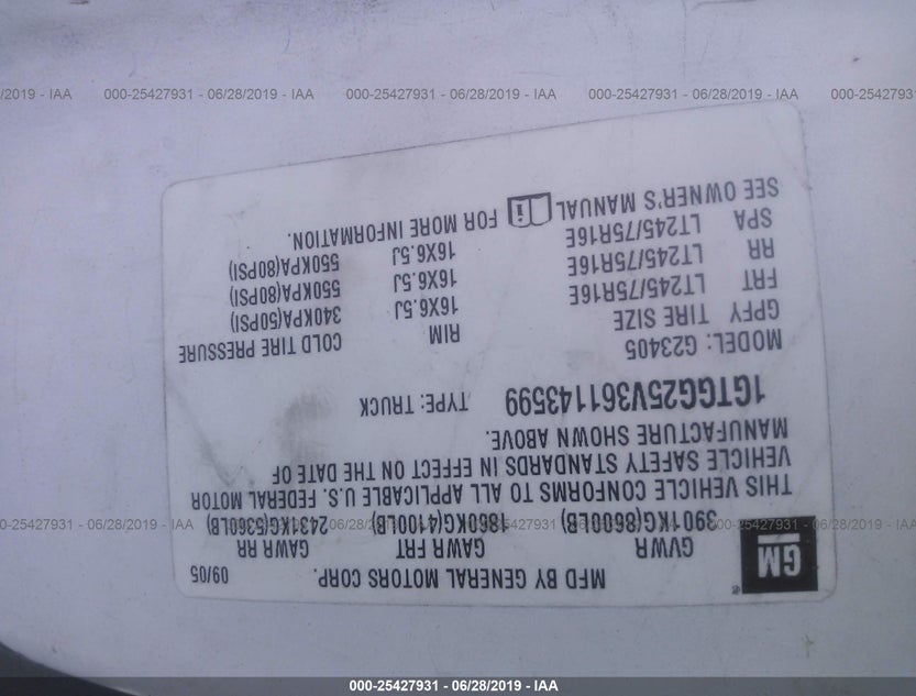 1GTGG25V361143599