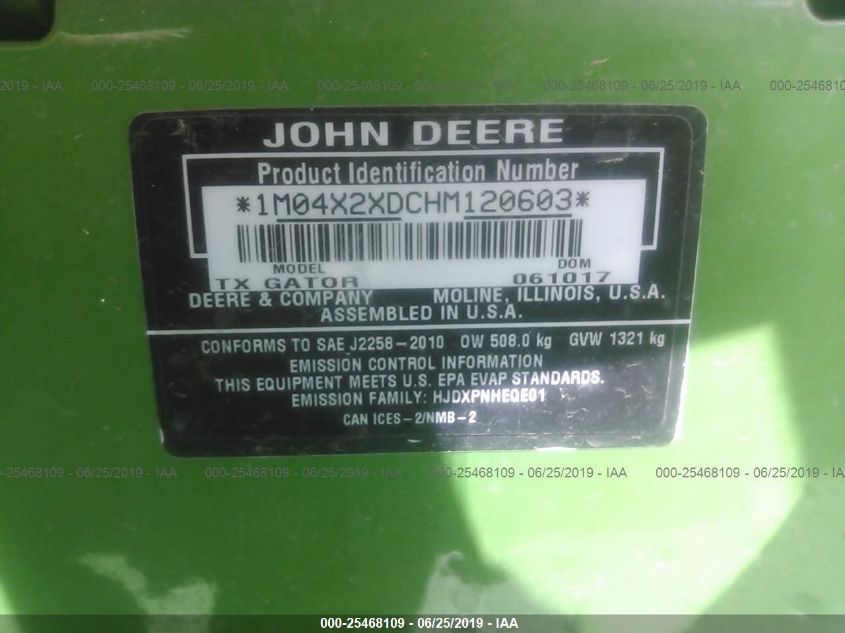 2017 John Deere Kx VIN: 1M04X2XDCHM120603 Lot: 40946881