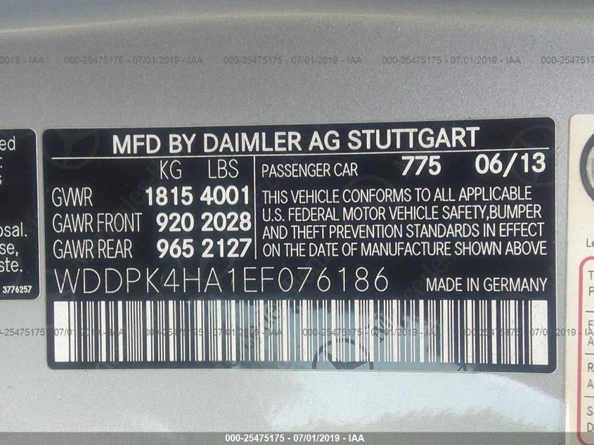 VIN WDDPK4HA1EF076186 2014 Mercedes-Benz SLK-Class,... no.9