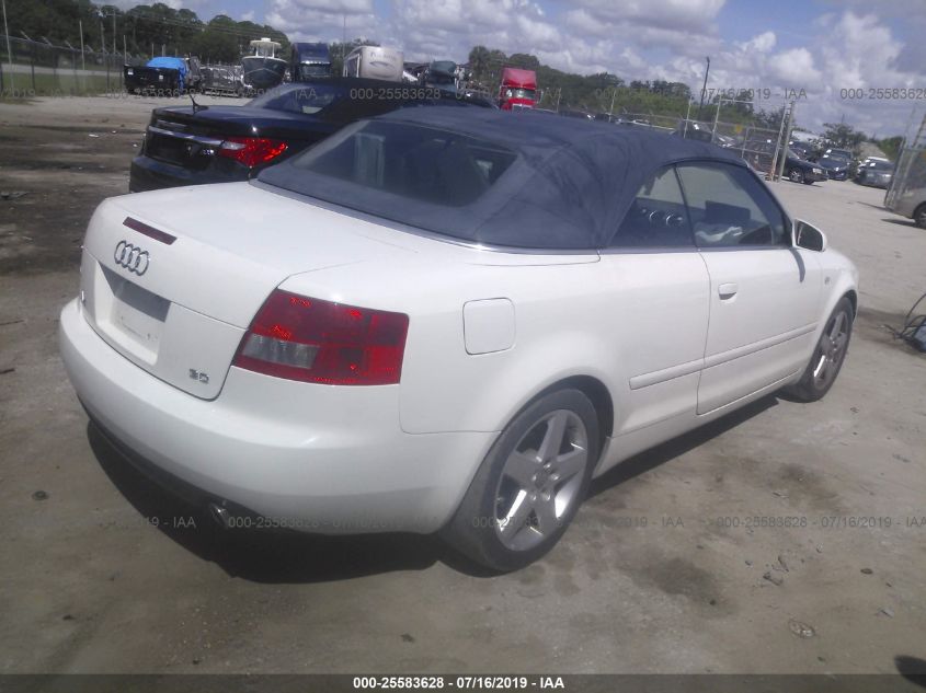 2004 Audi A4 3.0 VIN: WAUAT48H44K015363 Lot: 25583628