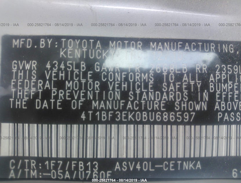 4T1BF3EK0BU686597