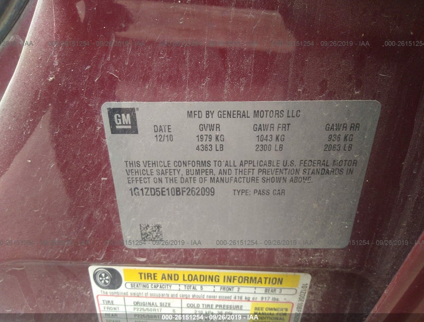 1G1ZD5E10BF262099