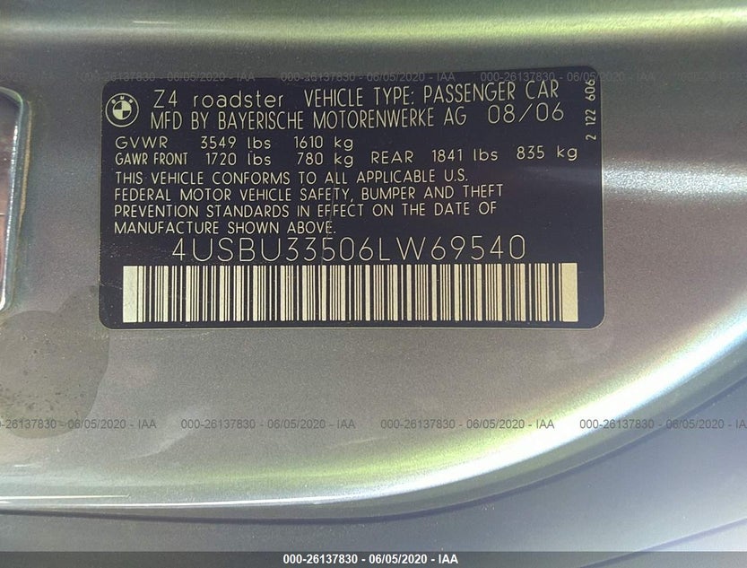 4USBU33506LW69540