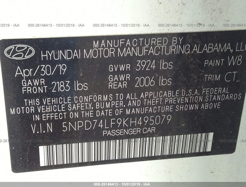 5NPD74LF9KH495079