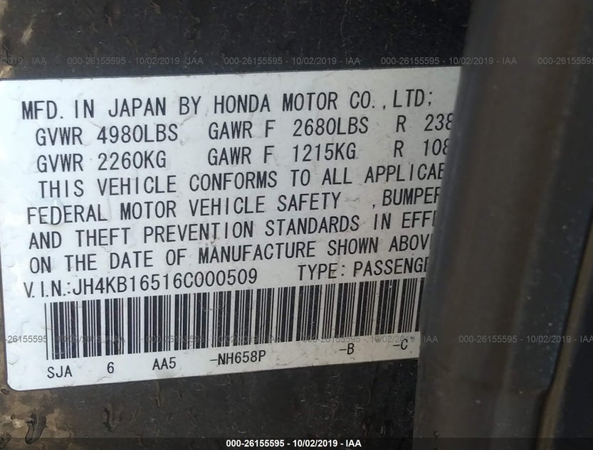 JH4KB16516C000509