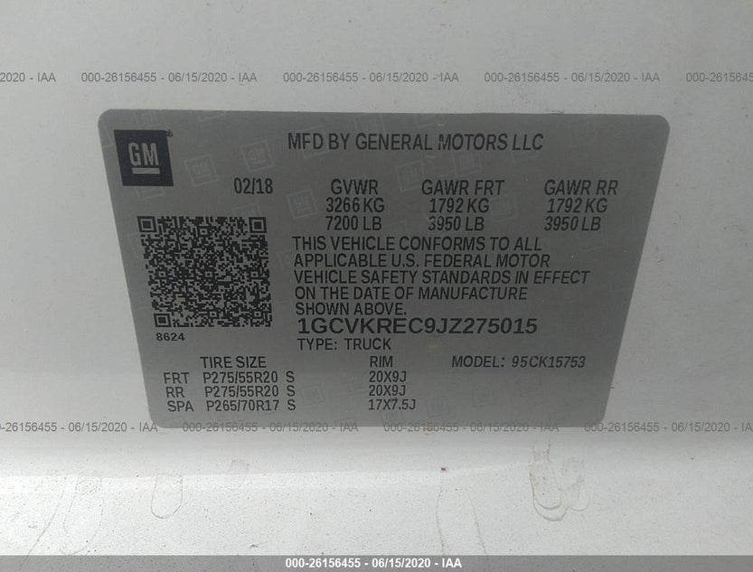 1GCVKREC9JZ275015