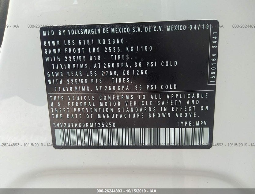 3VV3B7AX9KM135250