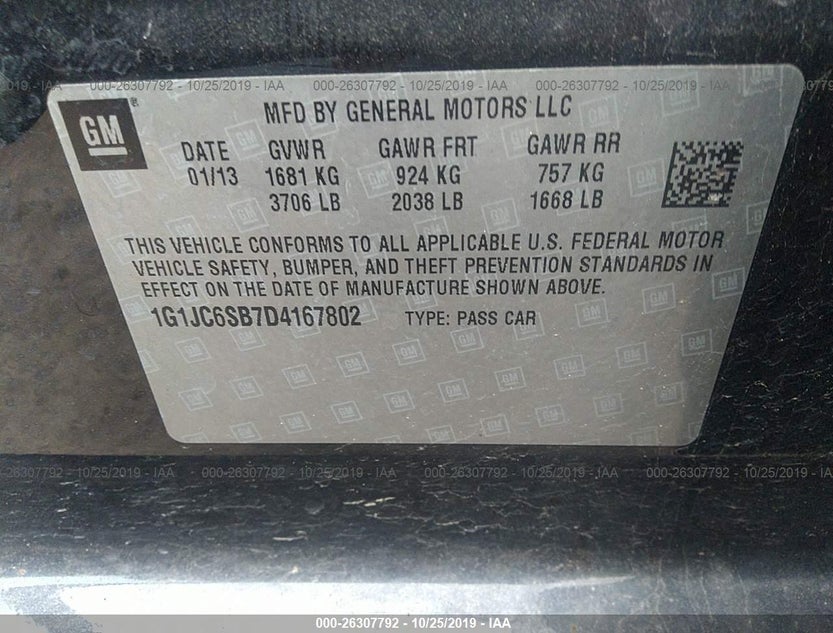 1G1JC6SB7D4167802