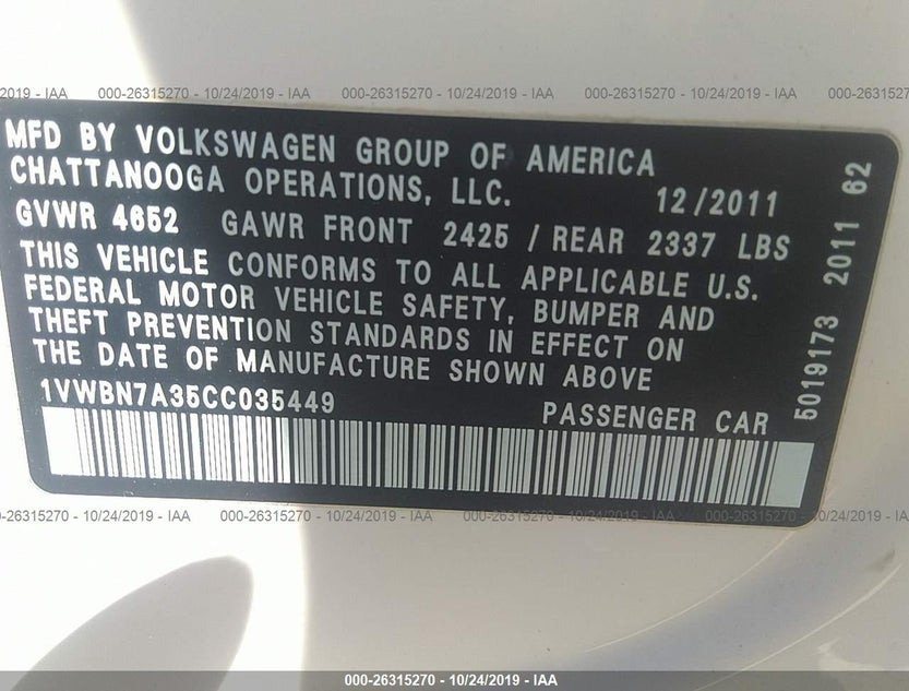 1VWBN7A35CC035449