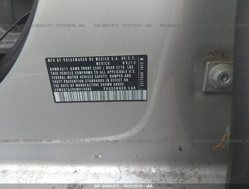 3VWDX7AJ0CM414505